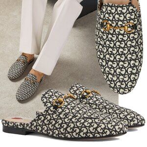 GUCCI SHOES PRINCETOWN HORSEBIT GG JACQUARD SLIPPERS LOAFER MULE sz 39 9